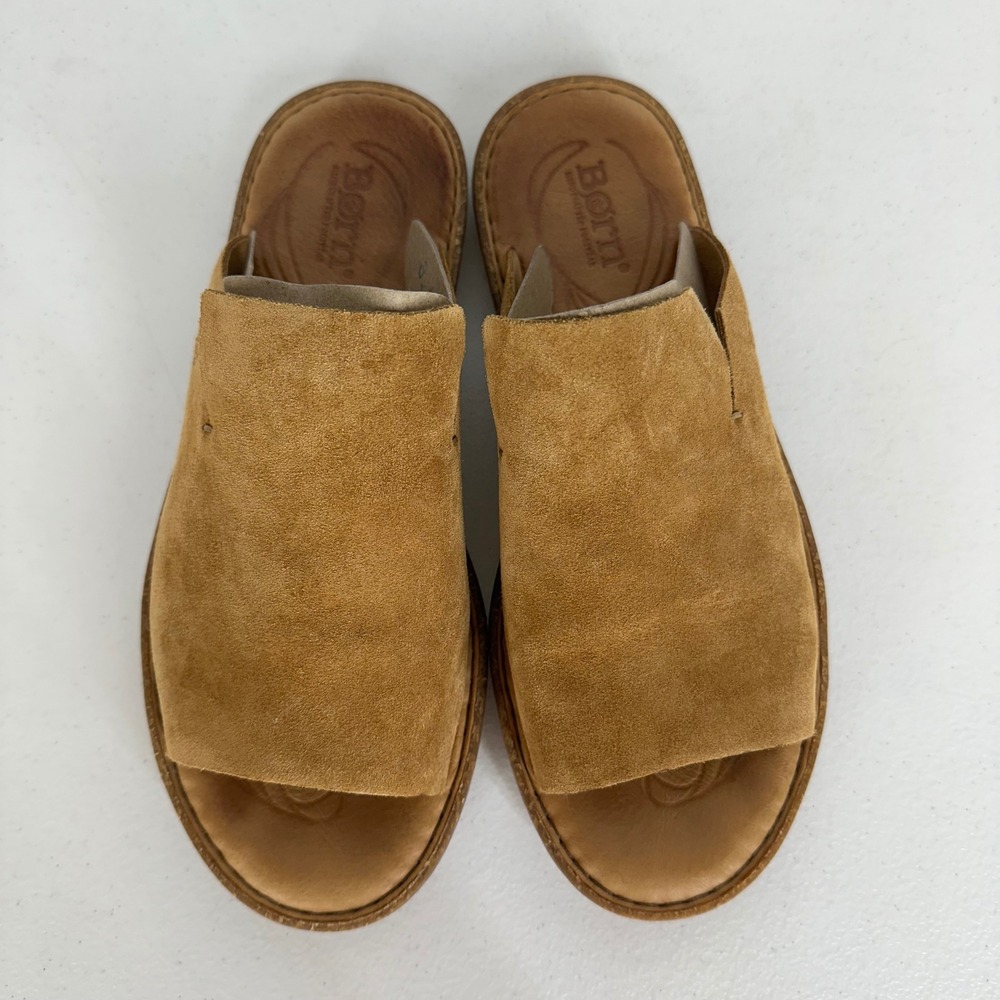 Born Women's Suede Leather Slide Sandals Size 8M Tan Brown BR0022037 NWOBox - Picture 6 of 15